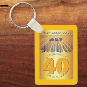 Llavero 40 Años de Sobriedad Golden Ray 12 Pasos