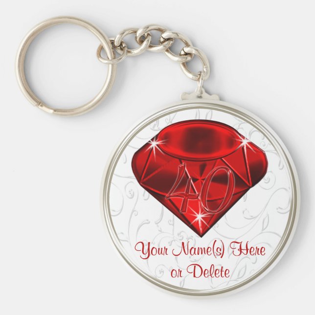 Llavero 40.os favores barato personalizados de la fiesta (Frente)