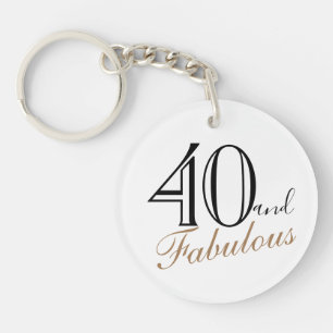 Llavero 40 y Fabuloso Elegante Guión Mujer 40 cumpleaños