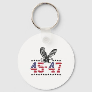 Llavero 45 - 47 Bandera Estadounidense Trump Día de Inaugu
