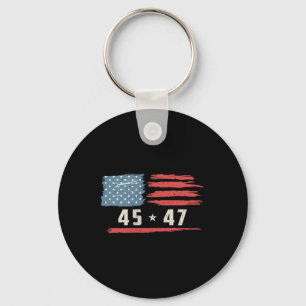 Llavero 45 47 Presidente de Trump: bandera estadounidense