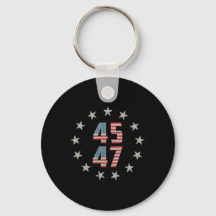 Llavero 45 47 Presidente Retro Vintage Bandera Estadounide