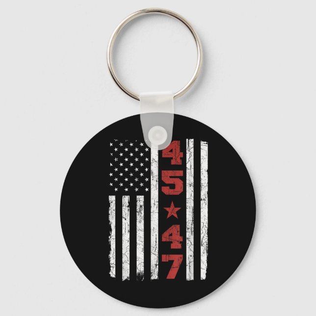 Llavero 45 47 Trump Viste Bandera Estadounidense 2025 Pres (Anverso)