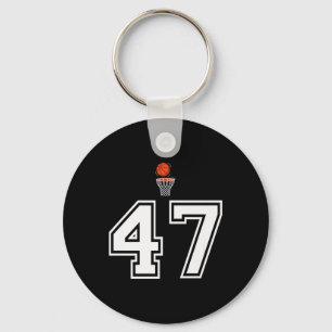 Llavero 47 Number Basketball Style Vintage White Premium