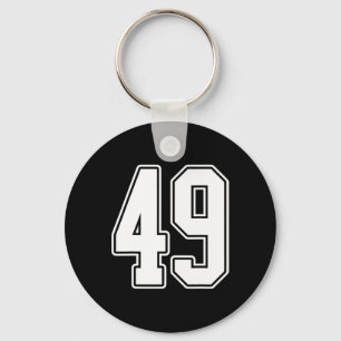 Llavero #49 Esbozo blanco número 49 Estíl de Jersey de los