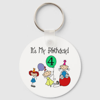 Llavero 4.º Palo Niños Fiestas Camisas de cumpleaños y reg