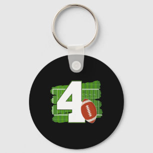 Llavero 4.º tema del fútbol de cumpleaños