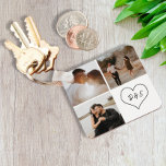 Llavero 4 Collage de Personalizados de fotografía con el c<br><div class="desc">Crear un collage de Personalizados de fotografía Personalizado 4 con el anillo de claves personalizado del corazón inicial de Ricaso</div>