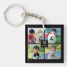 Llavero 4 Collage personalizado fotográfico con monograma