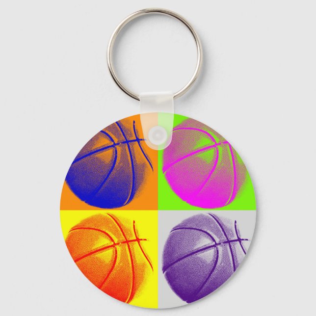 Llavero 4 Colores Pop Art Basketball (Anverso)
