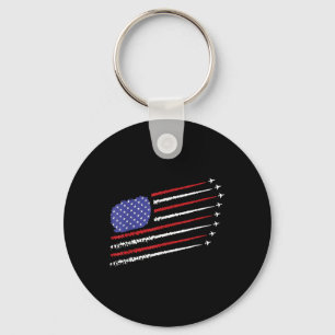 Llavero 4 De Julio Avión Bandera Americana Patriótica Usa