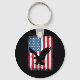 Llavero 4 de julio Bandera de Águila Americana- Día de la