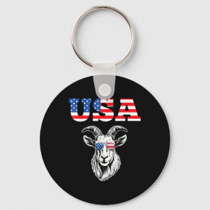 Llavero 4 De Julio Bandera Estadounidense Goat Lover Usa P