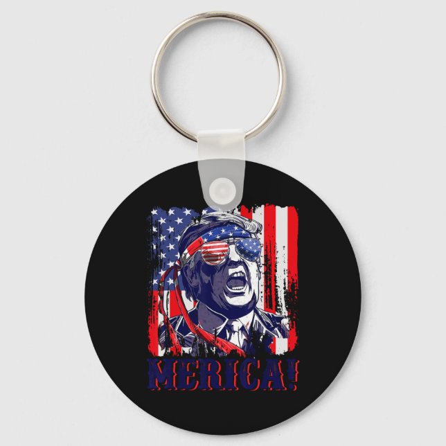 Llavero 4 De Julio Bandera Estadounidense Mónica Gif (Anverso)