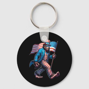 Llavero 4 De Julio Bigfoot Sasquatch Patriótico Americano 