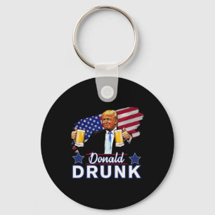 Llavero 4 De Julio Divertidos Presidentes Bebidos - Donald