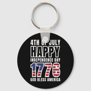 Llavero 4 De Julio Feliz Día De La Independencia 1776 Dios
