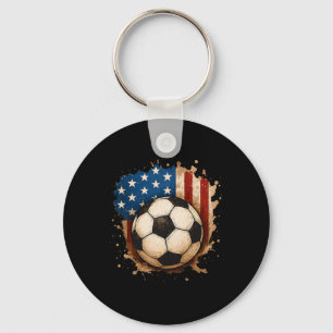 Llavero 4 De Julio Fútbol Patriótico Usa Bandera Americana