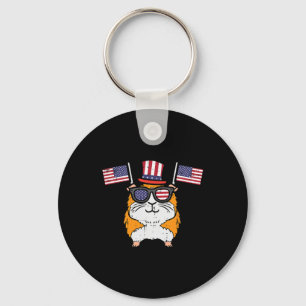 Llavero 4 de julio Guinea Cerdo bandera de los Estados Uni