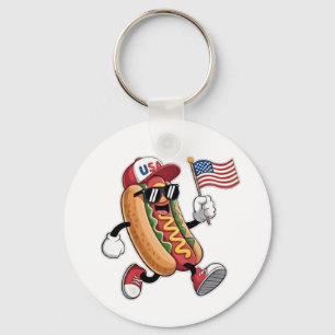Llavero 4 de julio Hotdog American Independence 1776
