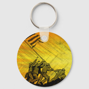 Llavero 4 de julio Iwo Jima Dios bendiga la cadena de clav