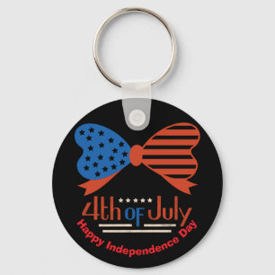 Llavero "4 de julio" Patriotic Bow Design Personalizado