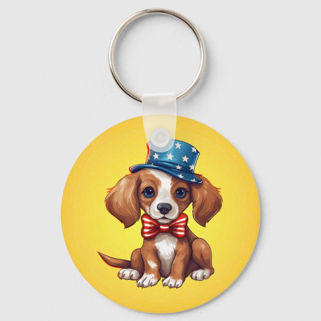 Llavero 4 De Julio Perro Cachorro-71009 (Anverso)
