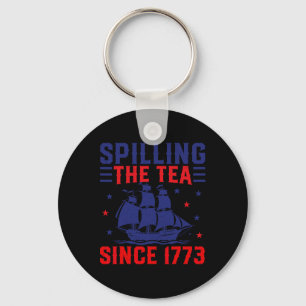 Llavero 4 de Julio Revelando el Té Desde 1773 