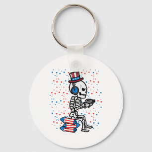 Llavero 4 De Julio Skeleton Gamer Funny America Niños