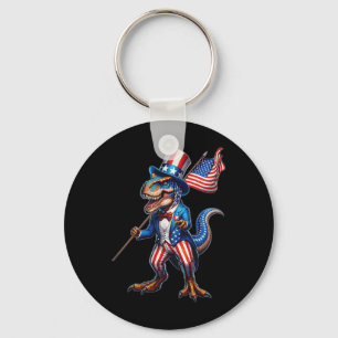 Llavero 4 De Julio T-rex Eeuu Bandera Patriótica Estadouni