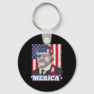 Llavero 4 De Julio Theodore Roosevelt Merica Patriótica EE