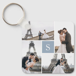 Llavero 4 Galería fotográfica Monograma azul turbio