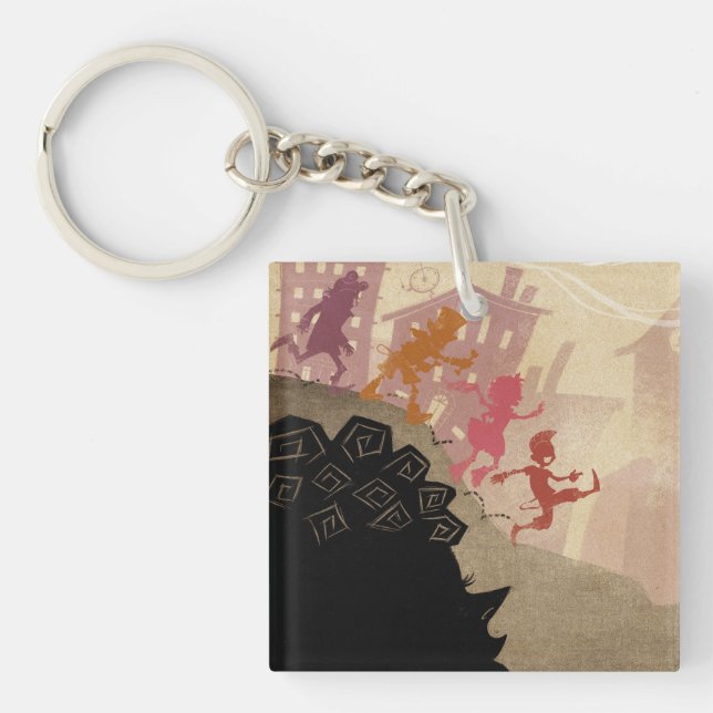 Llavero 4 pequeños monstruos - Caminando por la ciudad (Frente)