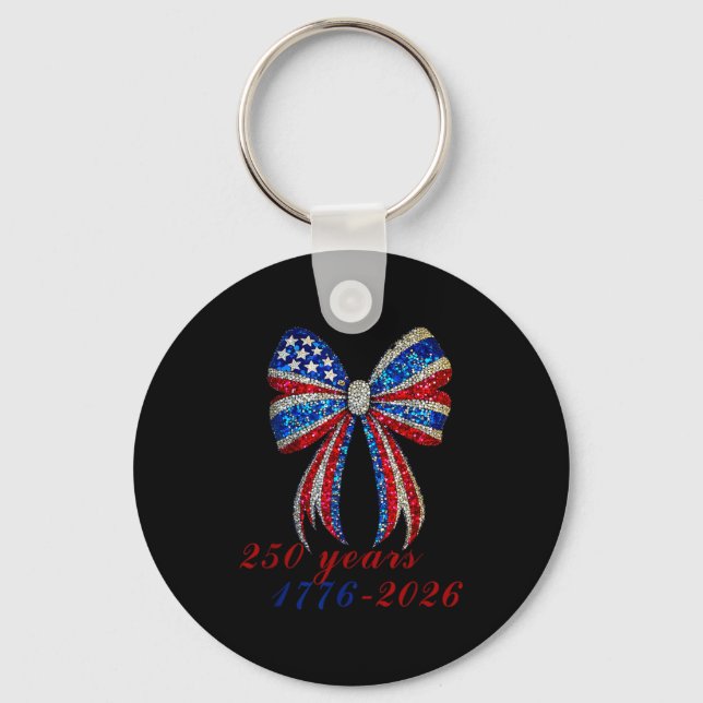 Llavero 4th Of July Coquette American Flag Bow Funny Girls (Anverso)