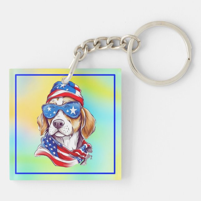 Llavero 4th Of July Dog Sublimation-66361 (Atrás)