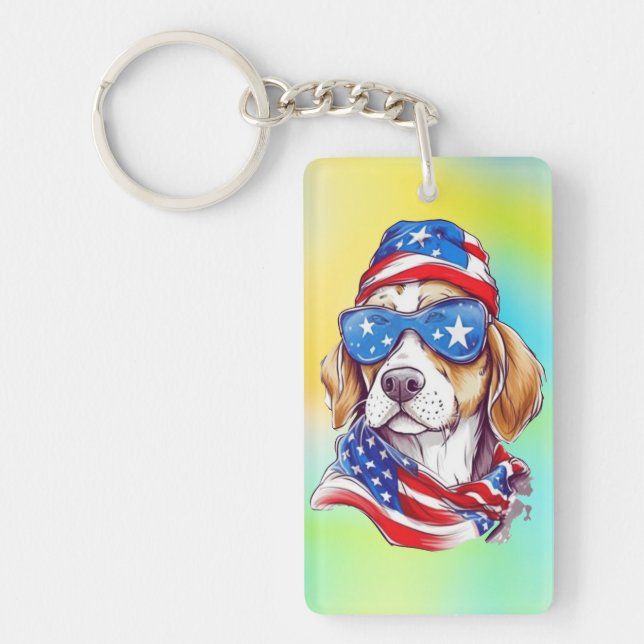 Llavero 4th Of July Dog Sublimation-66361 (Frente)