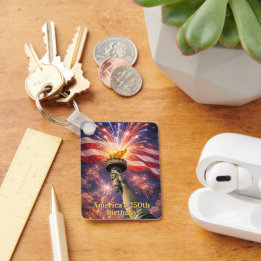 Llavero 4th of July Liberty Torch Fireworks USA 250th