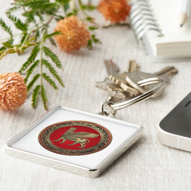 Llavero [500] Toro alado asirio - Lamassu dorado (Lado)