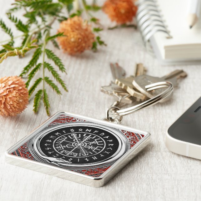 Llavero [500] Vegvisir - Viking Silver Magic Runic Compass (Lado)