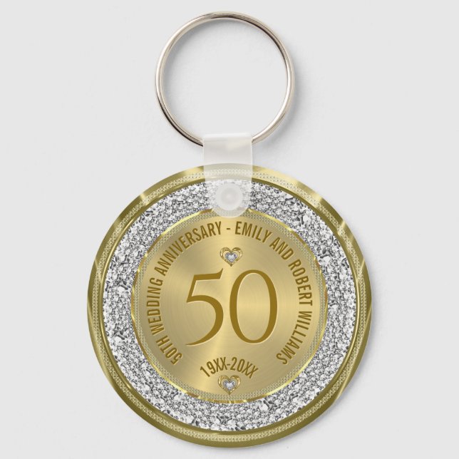 Llavero 50.º Aniversario del Oro Diamantes Blancos (Anverso)