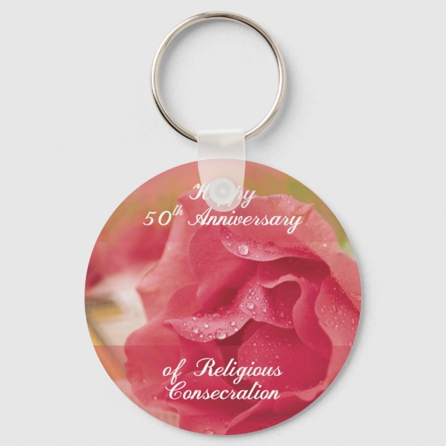 Llavero 50° Aniversario de la consagración religiosa Rosa  (Anverso)