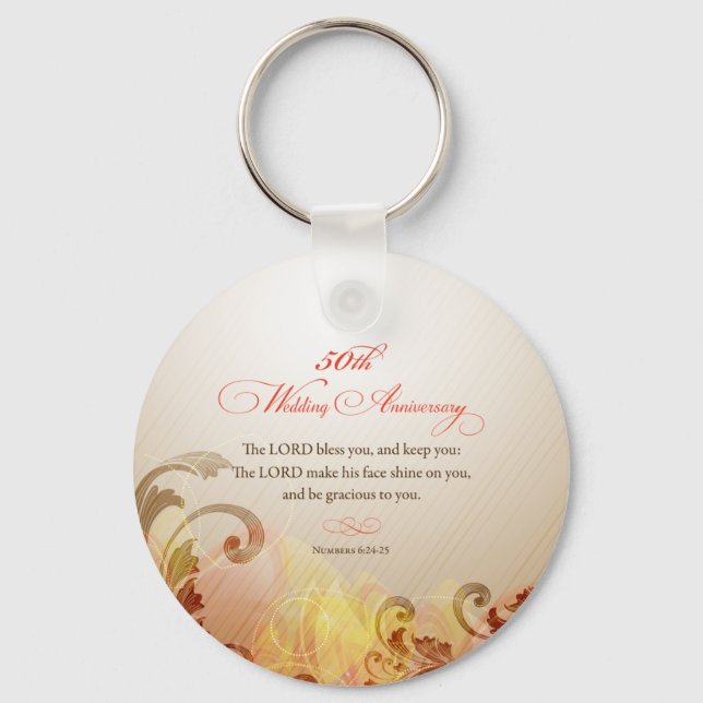 Llavero 50° Aniversario del Boda, bendiciones del Señor y  (Anverso)