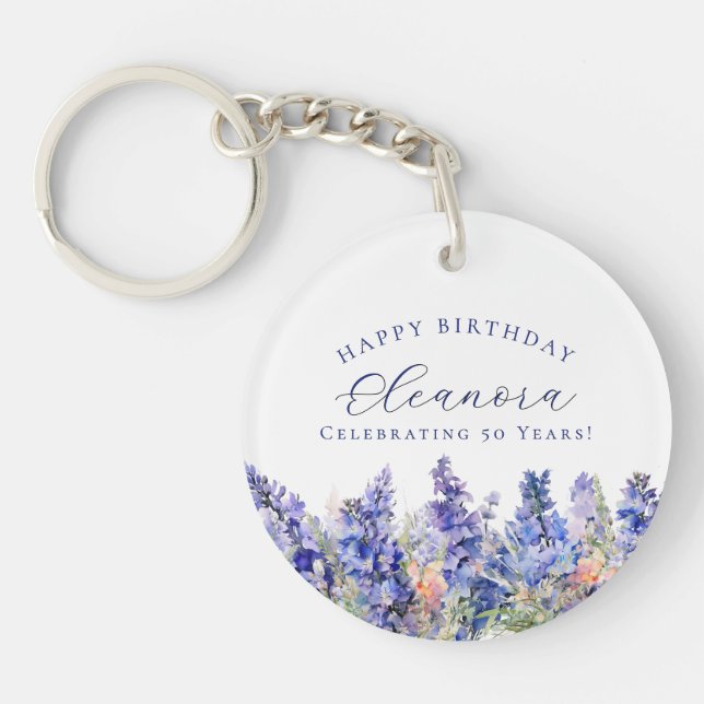 Llavero 50 Aniversario Julio Personalizado de Regalo de Fl (Frente)