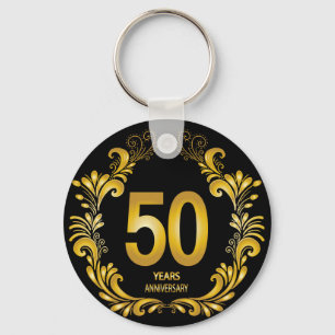 Llavero 50 años de Purpurina de oro