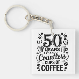 Llavero 50 años y tazas incontables de café