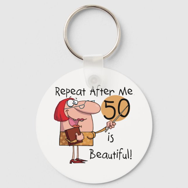 Llavero 50 es bellas camisetas y regalos (Anverso)