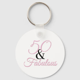 Llavero 50 y fabuloso Birthday Pink Simple