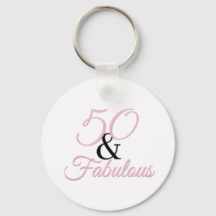 Llavero 50 y fabuloso Birthday Pink Simple