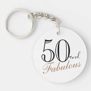 Llavero 50 y Fabuloso Elegante Mujer Guión 50 cumpleaños