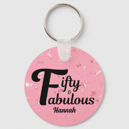 Llavero 50 y fabuloso Happy 50 Birthday Pink Accent